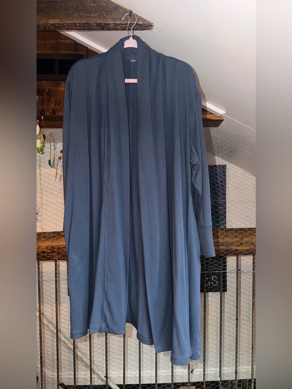 Old Navy Long Open-Front Cardigan in Charcoal Blue